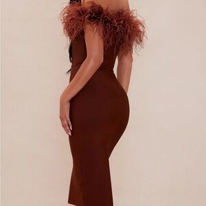 Rosalia Bandage Midi Dress - Chocolate